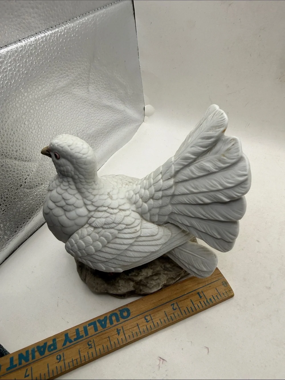 Vtg Andrea Sadek Fan Tail Dove Porcelain Figurine White Bird Statue Collectible